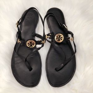 Tory Burch Ali black flat sandals sz 11